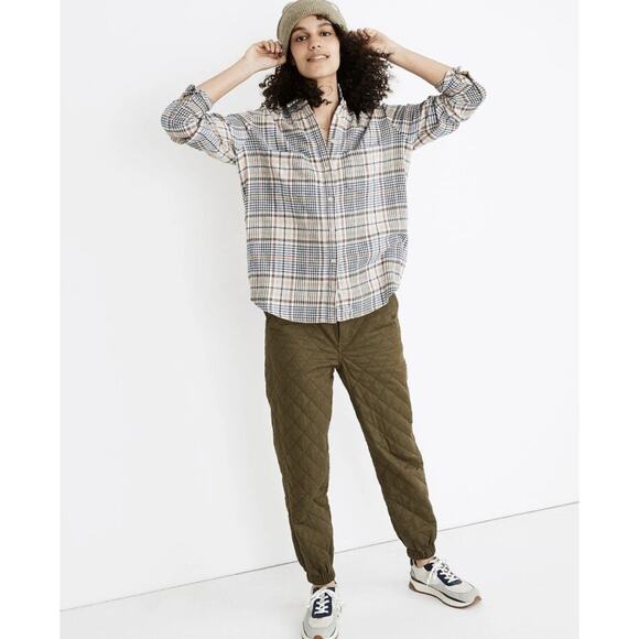 Madewell Womens Flannel Sunday Shirt in Belmont Plaid Plus Size 3X - Picture 3 of 15